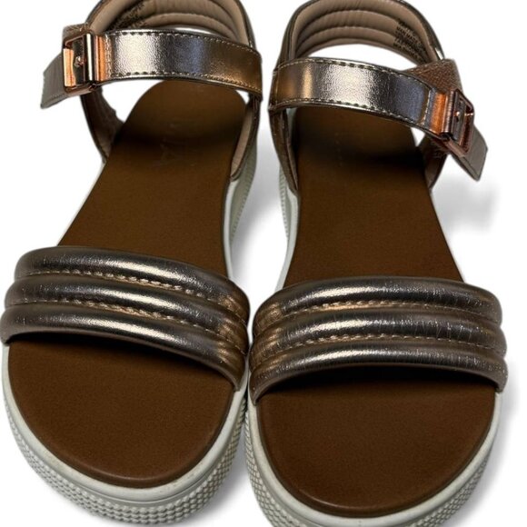 MIA Girls Metallic Bronze Sandals Size 13 Youth Adjustable Strap Summer Shoes - Picture 5 of 7